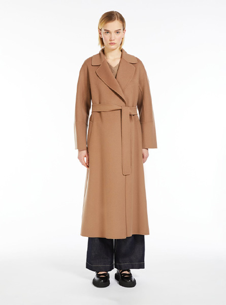 MaxMara高仿女装 |MaxMara A货服装  2024年新款 绵羊毛长袍式大衣