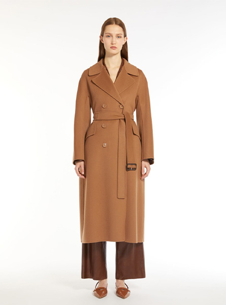 MaxMara高仿女装 |MaxMara A货服装  2024年新款 绵羊毛系带大衣